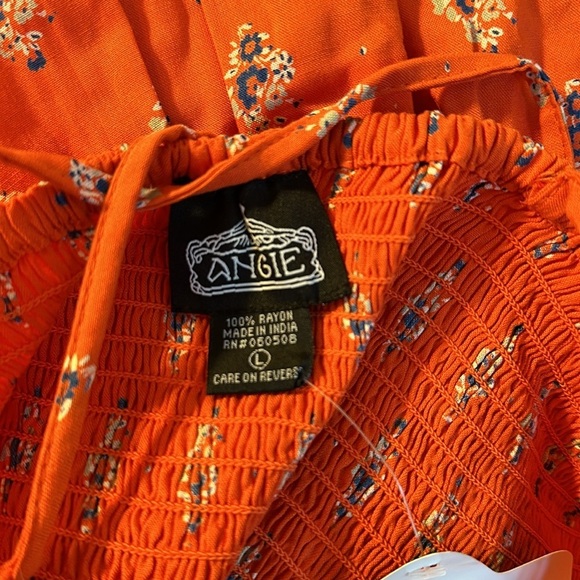 NWT ANGIE Floral Paisley Bohemian Stretch Top Romper Womens Size L - Picture 6 of 6